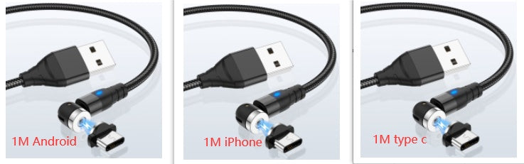 Magnetic data cable - Android/iOS/Type-C Black Set