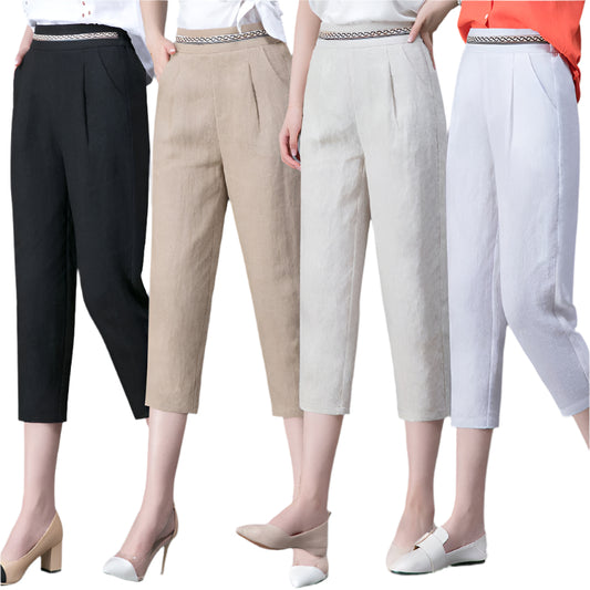 Linen Pants Summer New Loose Harem Pants Women