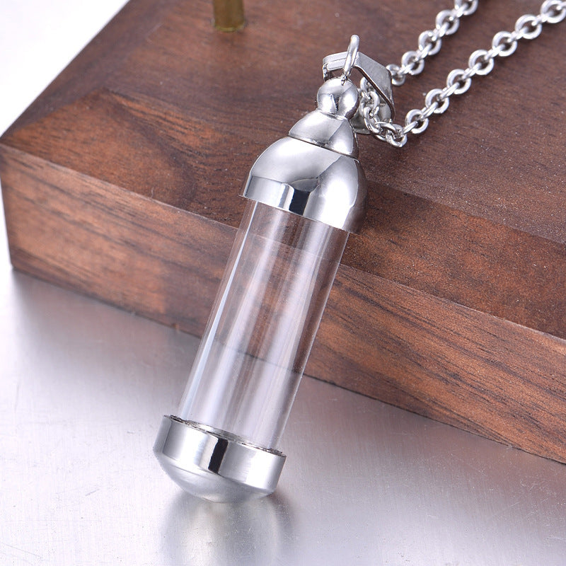 Stainless steel glass perfume pendant