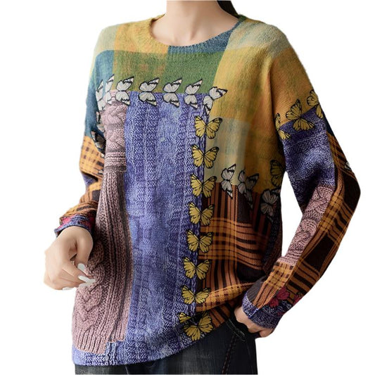 Women's Loose Pullover Round Neck Sweater