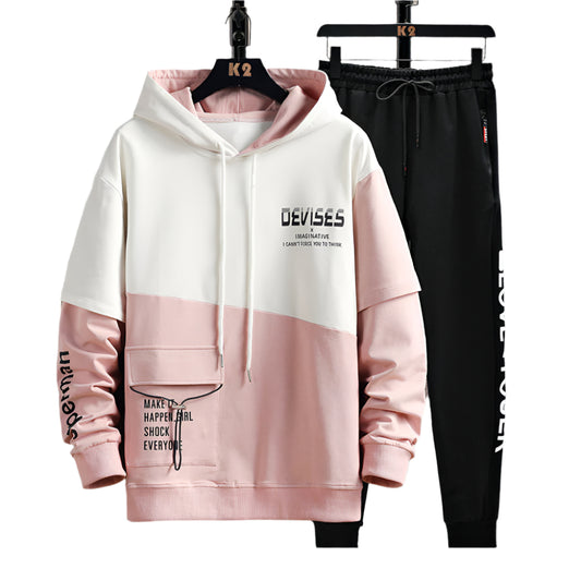 Suits Hoodie Men's Season Youth Jacket Pink