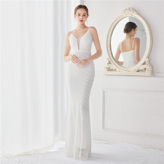 Dream Celebrity Party Party Evening Dress Long Slim White