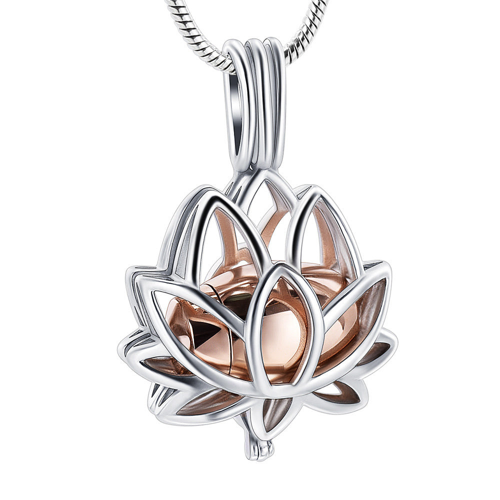 Personalized Perfume Bottle Pendant Stainless Steel Ash Pendant Necklace Rose gold