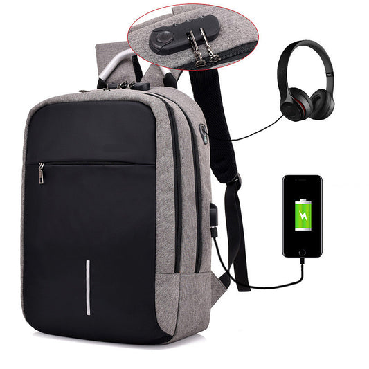 Men's Laptop Anti-theft Backpack Dark gray