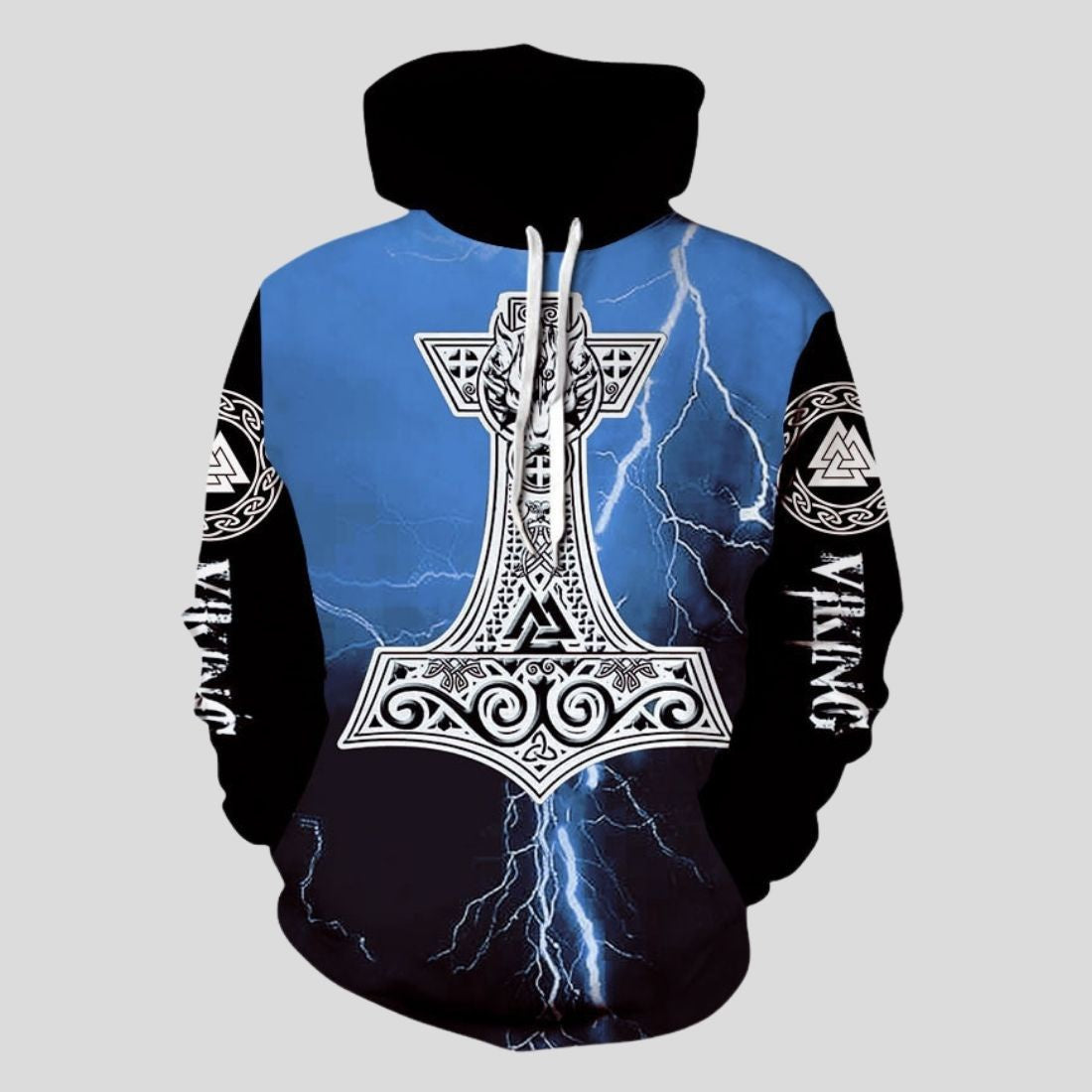 Men's Loose Printed Pullover Hoodie C