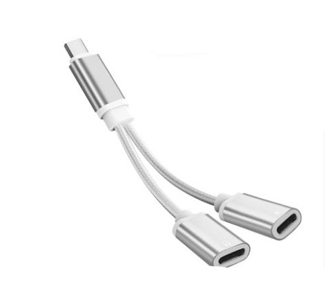 Headphone Adapter For Reno4Pro Converter White Double typec