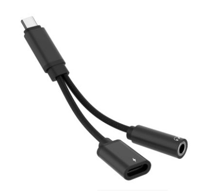 Headphone Adapter For Reno4Pro Converter Black Single type c