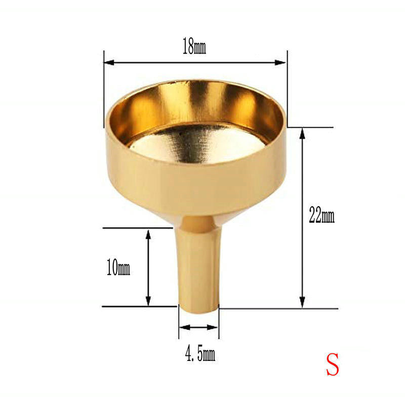 Metal Aluminum Mini Perfume Funnel Liquid Dispensing Tool 22x18cm golden