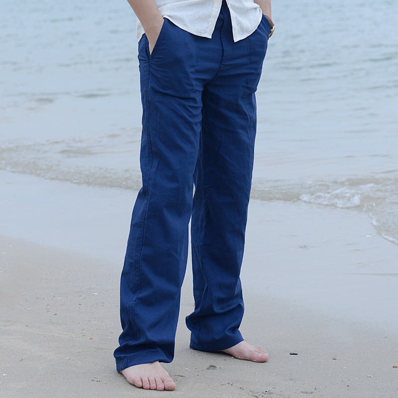 ✨ Casual Loose Beach Pants – Lightweight, Breezy, and Stylish! Navy Blue