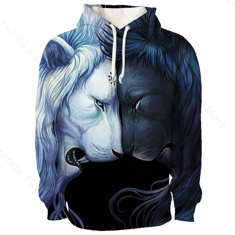 Animal 3d Wolf Pattern Hoodie Men And Women Sports Casual Wear 9 style