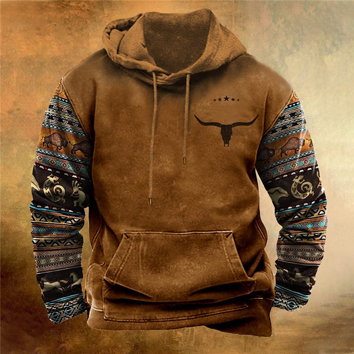 Men's Pullover Hoodie Bohemian Style