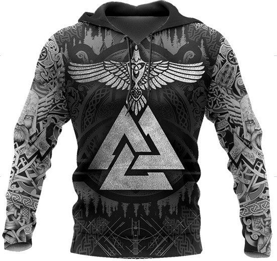 European Code Fashion 3D Digital Viking Printed Hoodie