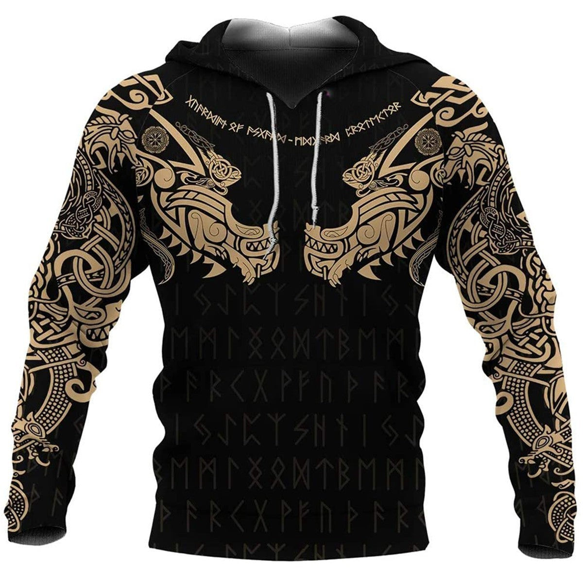 European Code Fashion 3D Digital Viking Printed Hoodie