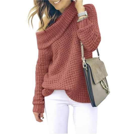 Women's Autumn And Winter Sweater Solid Color Turtleneck Sweater