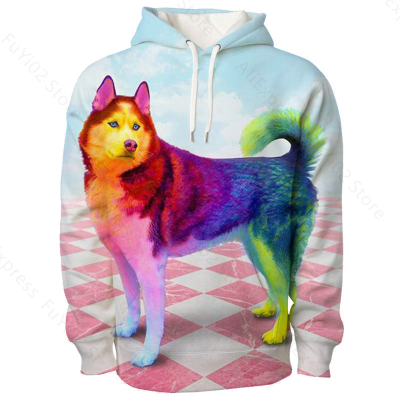 Animal 3d Wolf Pattern Hoodie Men And Women Sports Casual Wear 2 style