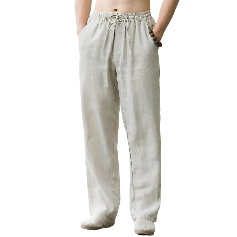 Linen Pants Men's Thin Breathable Casual Pants