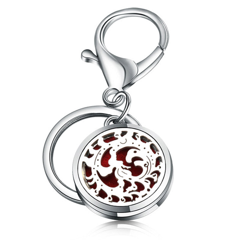 Perfume Key Chain Stainless Steel Essential Oil Diffuser 7 Style