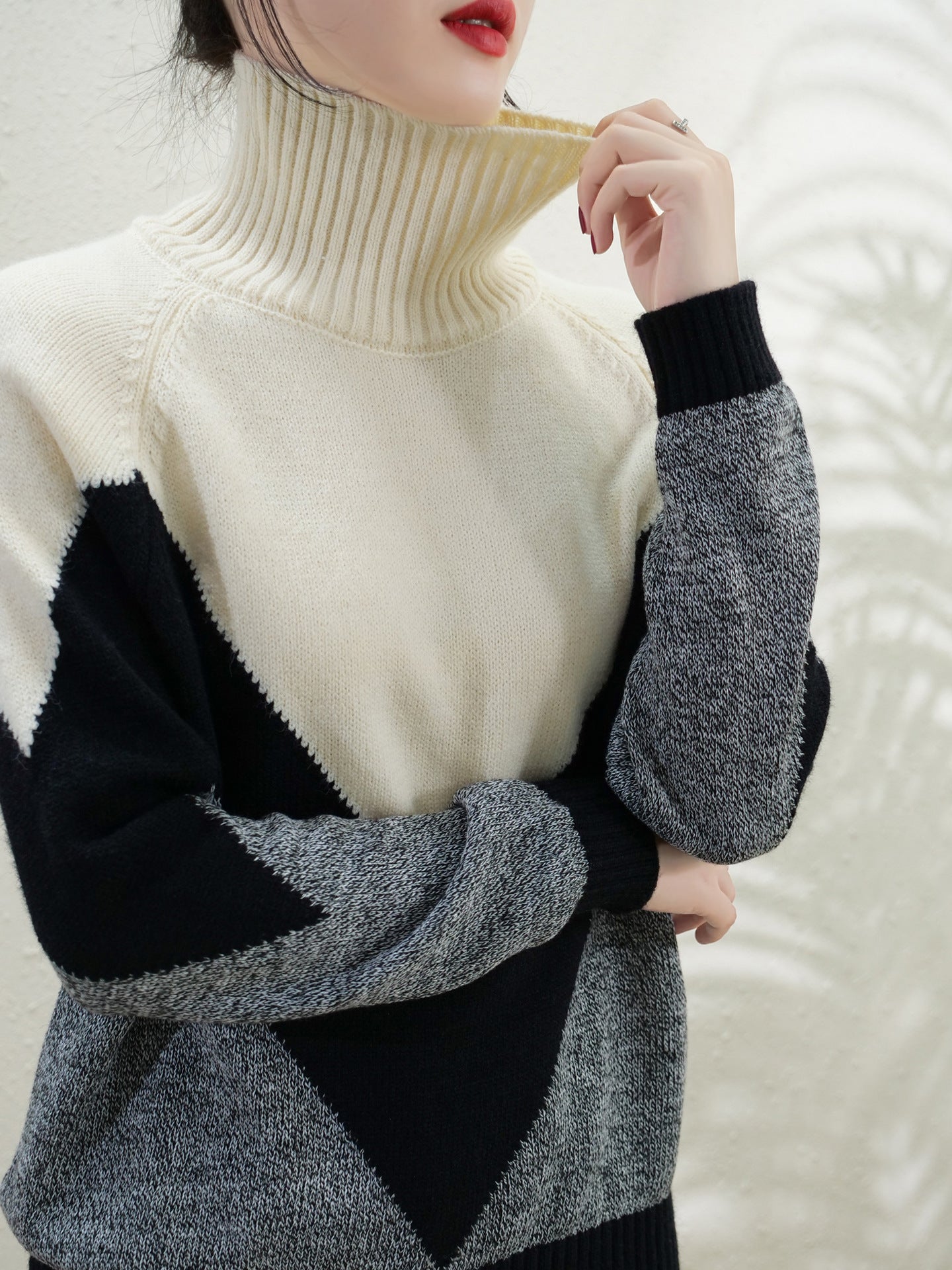 Women's Turtleneck Wool Knitted Bottoming Shirt Picture Color