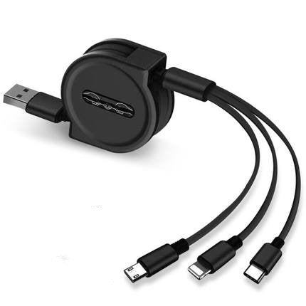 Telescopic charging cable Black Ultimate