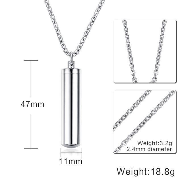 Titanium steel perfume bottle personalized necklace