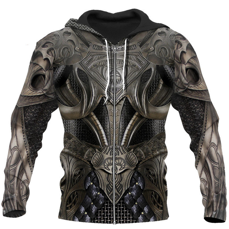 Knight Armor Men's Hoodie Knight Templar Hoodie Zip Hoodie