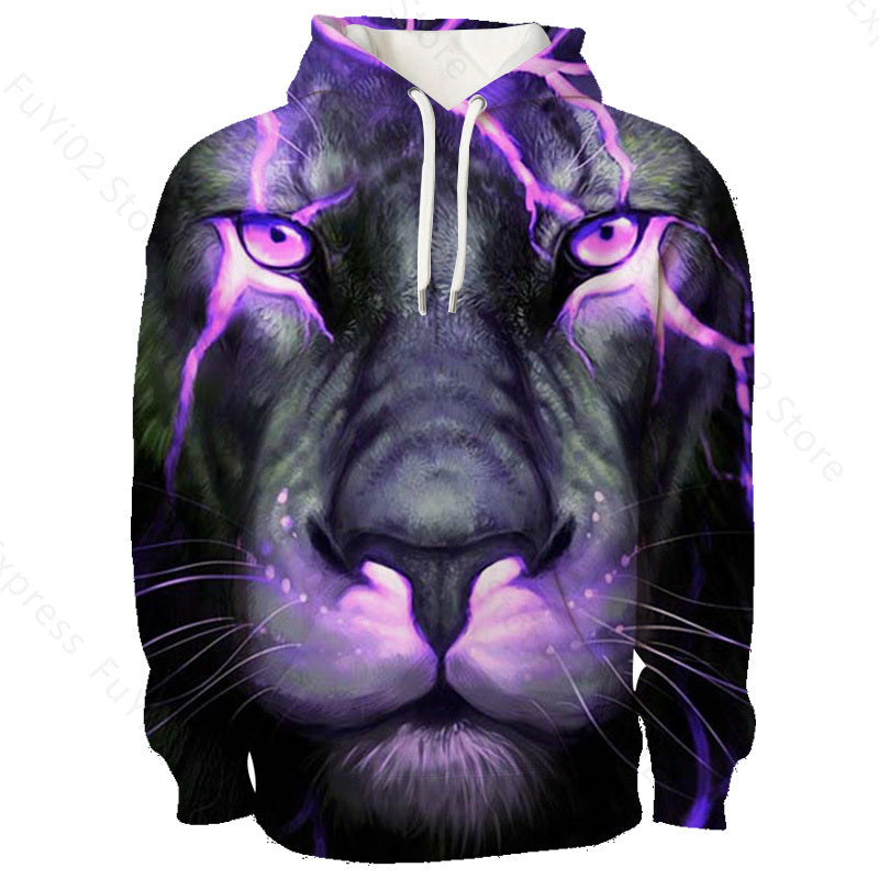 Animal 3d Wolf Pattern Hoodie Men And Women Sports Casual Wear 3 style