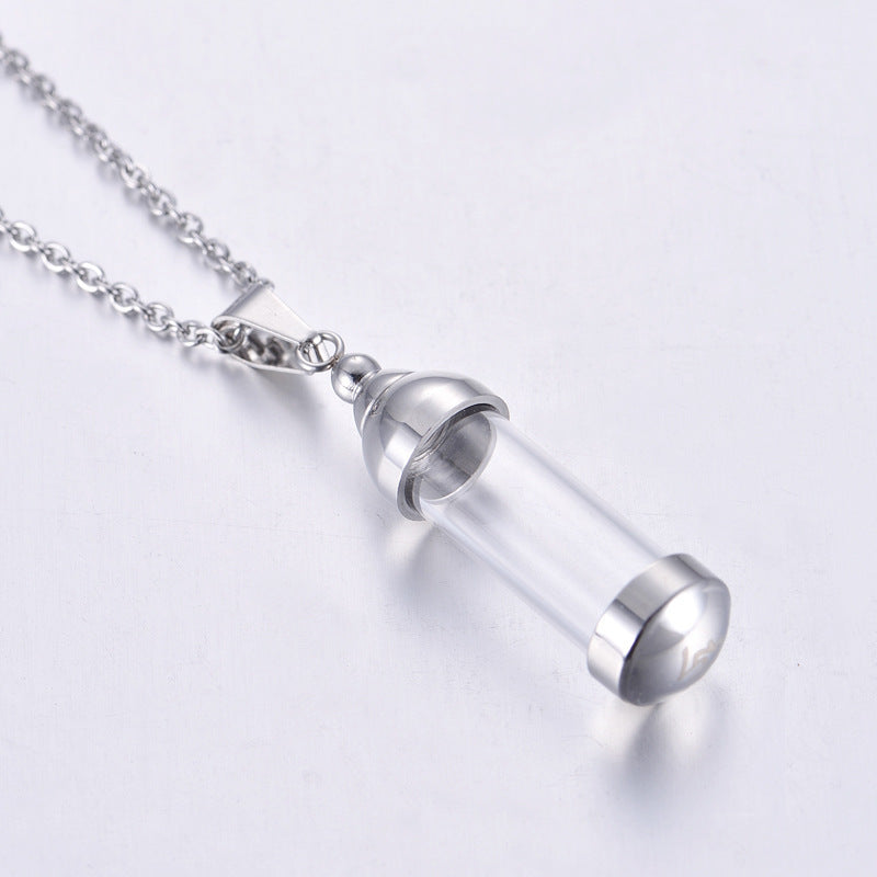 Stainless steel glass perfume pendant