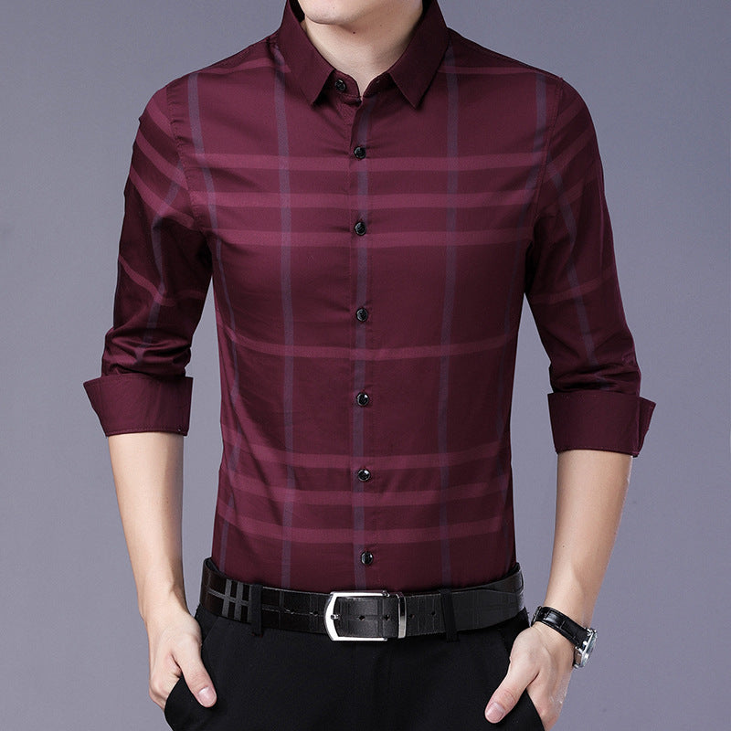 Men's Shirts New Fall Business Casual Men's Wear Red