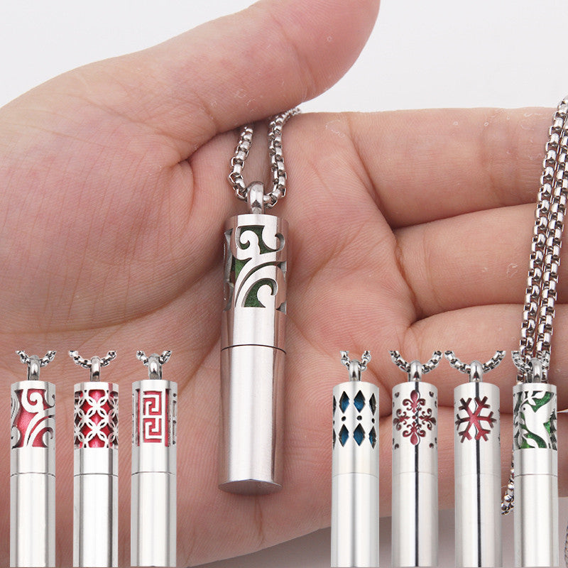 Men's Titanium Steel Simple Perfume Necklace