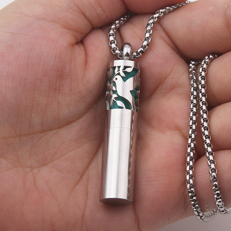 Men's Titanium Steel Simple Perfume Necklace SY822