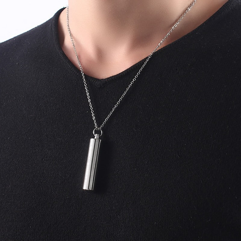 Titanium steel perfume bottle personalized necklace