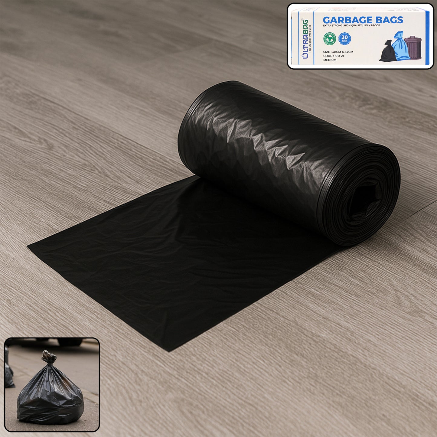 Extra-strong Garbage Bag Roll (48x54cm 1 Pc)