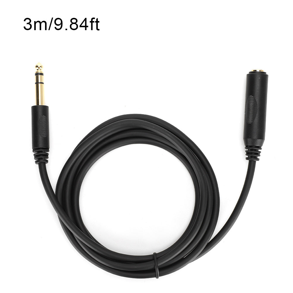 Pure Copper Conductor with Shielding 6.35mm Stereo Male to Female Audio Extension Cable for Sound Card/Electric Guitar3M 3m