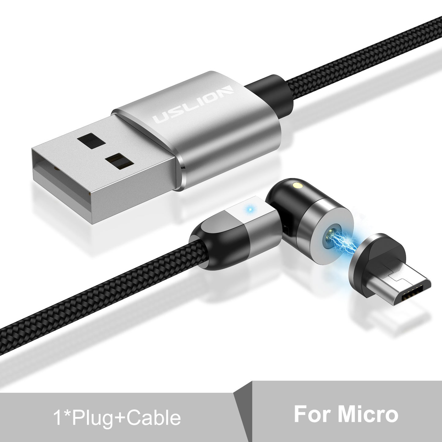 Magnetic data cable Sliver For Android 2m