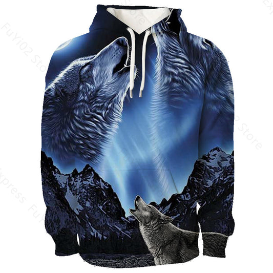 Animal 3d Wolf Pattern Hoodie Men And Women Sports Casual Wear 1 style