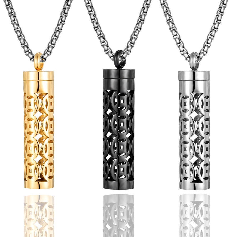 Titanium Steel Hollow Aromatherapy Necklace Perfume Diffuser