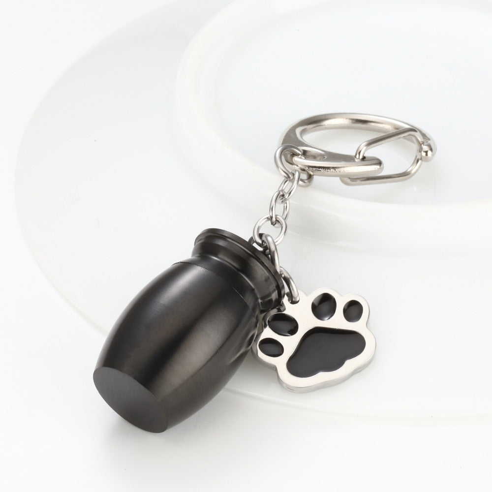 Perfume Bottle Keychain Drop Oil Dog's Paw Black Keychain