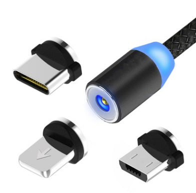 Magnetic Cable Micro Usb Cable 360 Degree Rotate Magnetic Charge Phone Charging Cord Wire Black-Heads