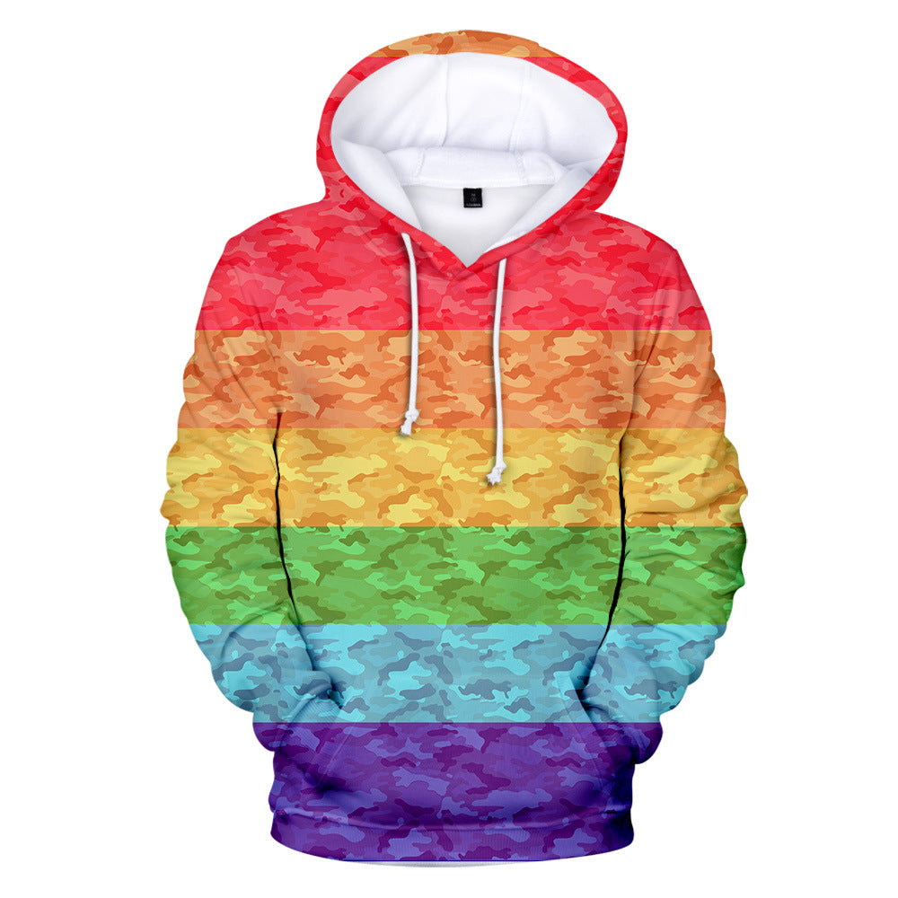 Gay Day Parade Leisure 3D Digital Printing Pullover Hoodie Men And Women