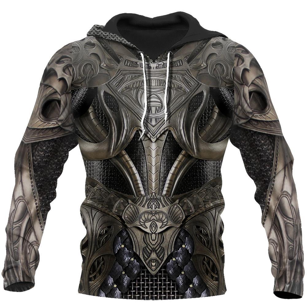 Knight Armor Men's Hoodie Knight Templar Hoodie Jacket with hat