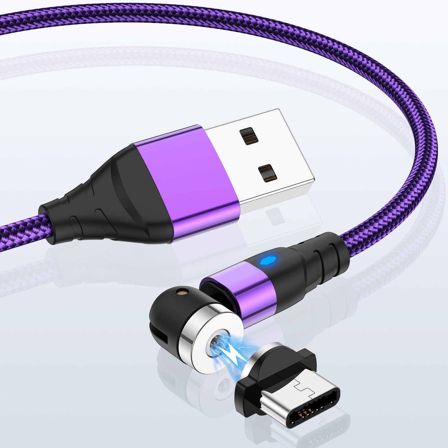 Magnetic data cable - Android/iOS/Type-C Purple