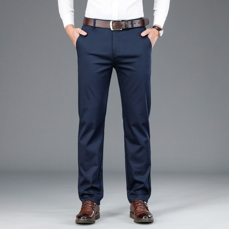 Men's Middle-aged Loose Business Casual Pants 8080 Sapphire Blue