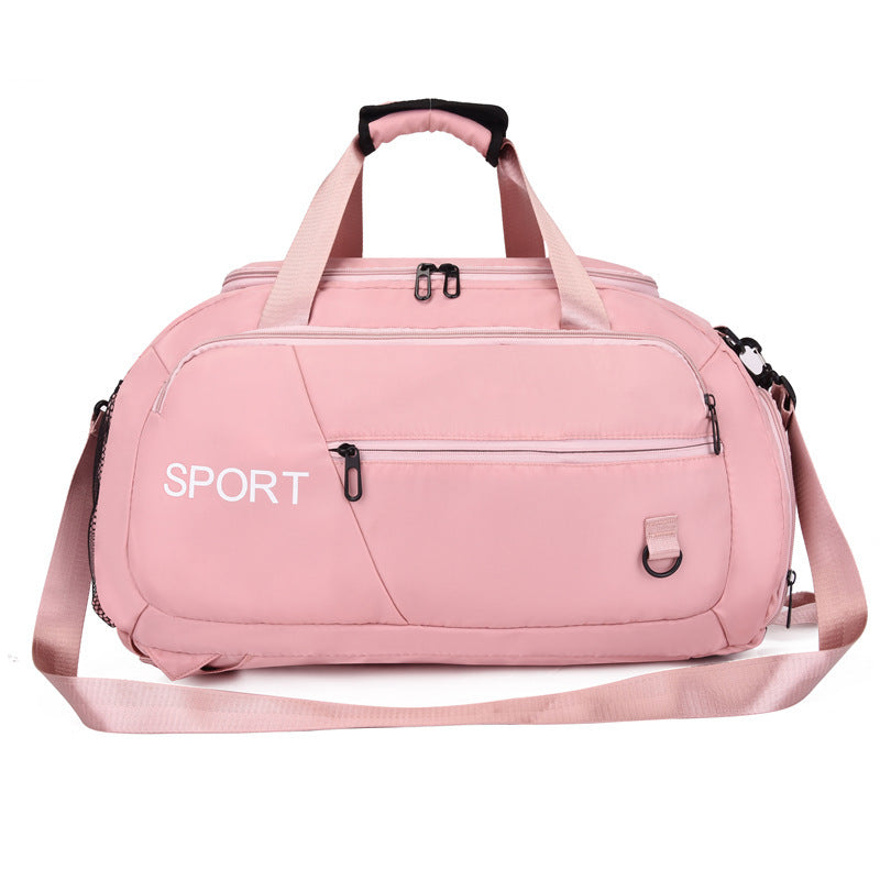 Luggage Bags For Women Handbag Oxford Men's Fitness Gym Shoulder Bag Waterproof Sports Travel Backpack With Shoes Compartment Pink