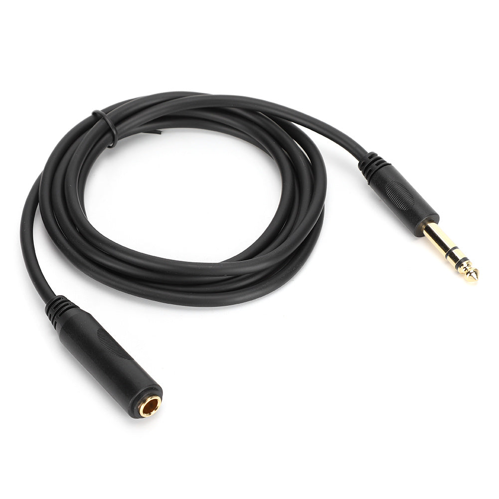 Pure Copper Conductor with Shielding 6.35mm Stereo Male to Female Audio Extension Cable for Sound Card/Electric Guitar3M