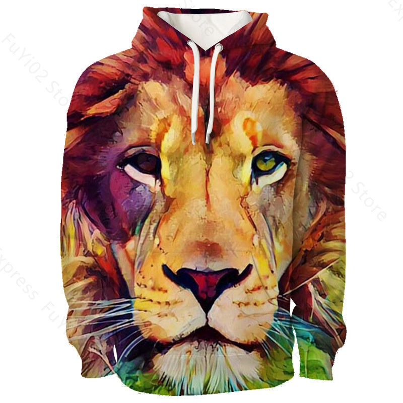 Animal 3d Wolf Pattern Hoodie Men And Women Sports Casual Wear 6 style