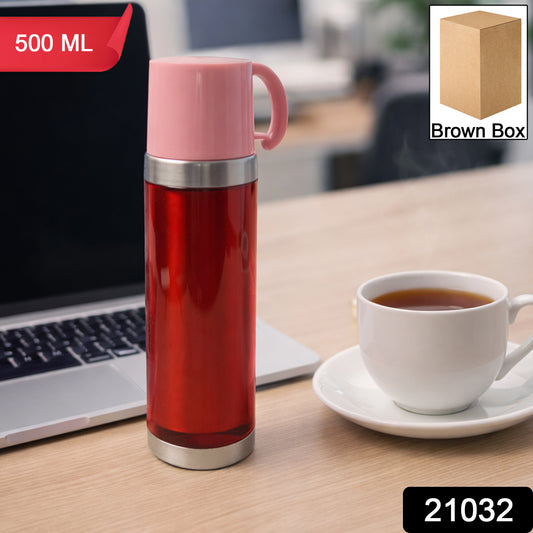 Insulated Travel Mug Bottle With Handle Lid (500 Ml)