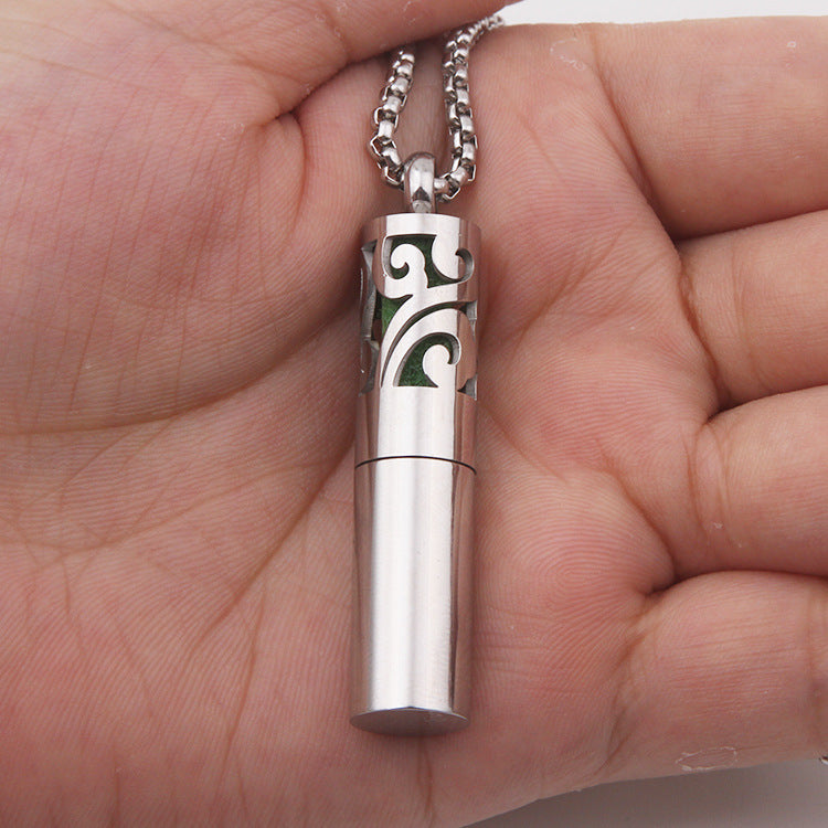 Men's Titanium Steel Simple Perfume Necklace SY812