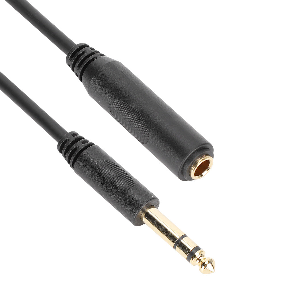 Pure Copper Conductor with Shielding 6.35mm Stereo Male to Female Audio Extension Cable for Sound Card/Electric Guitar3M