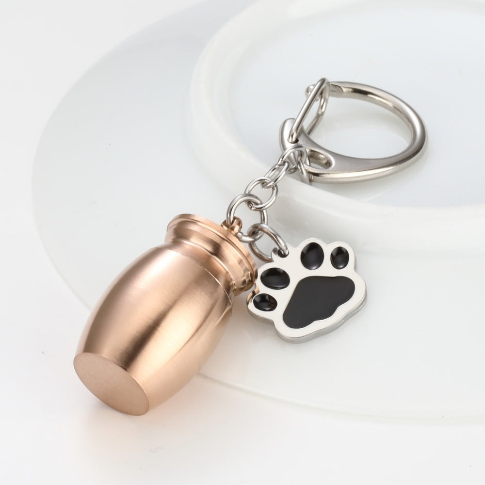 Perfume Bottle Keychain Drop Oil Dog's Paw Rose Gold Keychain