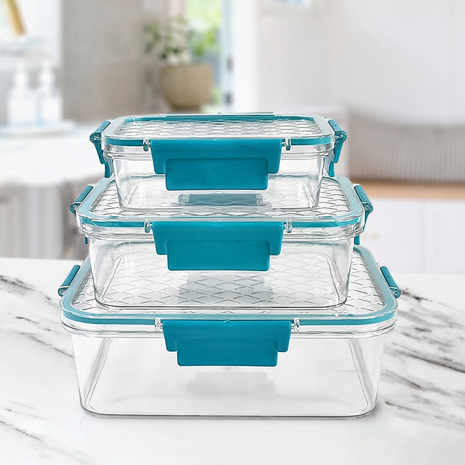 Multipurpose Plastic Containers Lunch Boxes (3 Pcs Set 1500 750 350 Ml Approx)